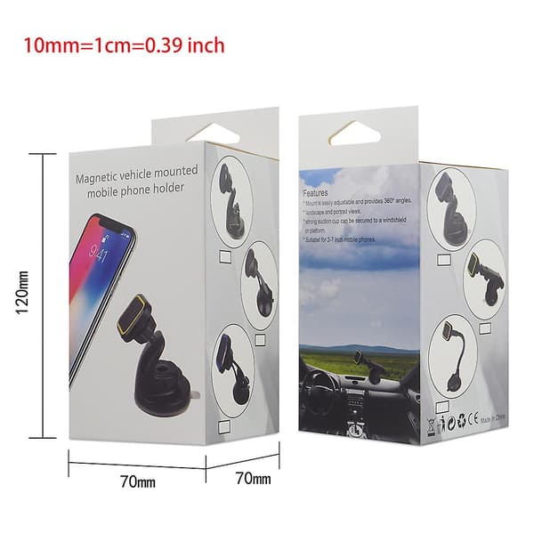 Universal 360° Rotasjon Magnetisk Bilholder for Dashbord til i-Phone GPS[D] Yellow