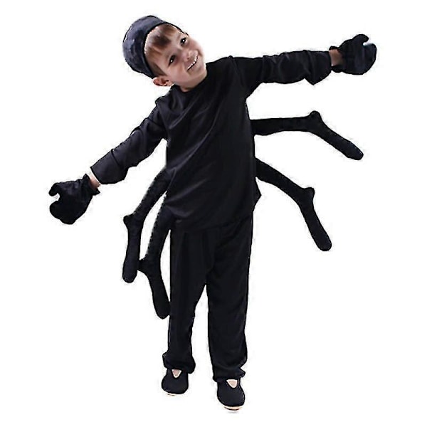 Barne Kostume Sort Edderkop Tarantula Cosplay Til Drenge Piger Halloween Purim Karneval Fest Fantasia Klæd Ud 130-140CM