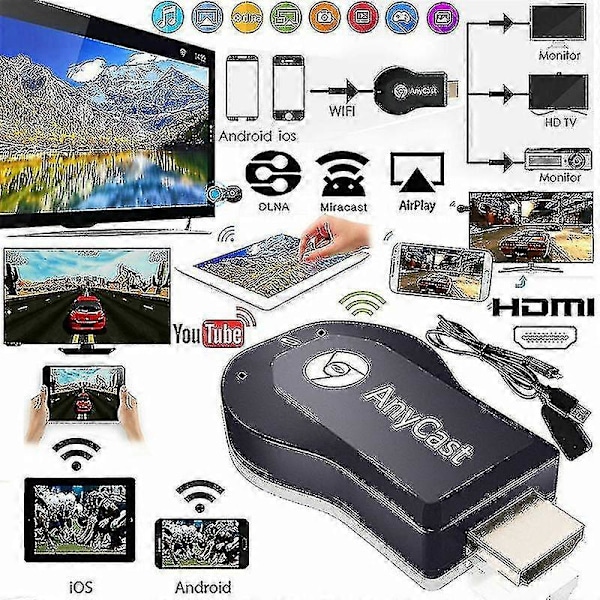 Anycast M12 Plus Wifi Mottagare Airplay Display Miracast Hdmi Tv Dlna 1080p[D]