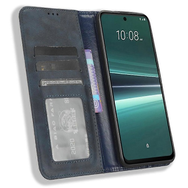 Skyddande Skal för HTC U23 Pro 5G i PU-Läder med Retro-Design, Stativ, Plånboksfunktion och Stötskydd Multicolor Style D
