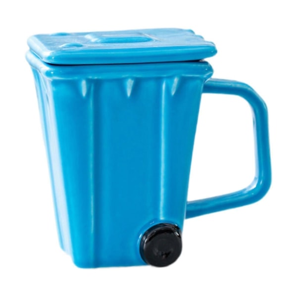 Kaffekopp Daglig Bruk Kopp Bar Tilbehør Vannkopp Kreativ Søppelkasse Krus Søppelbøtte Kopp for Iskaffe Frokost Juice[D] Blue