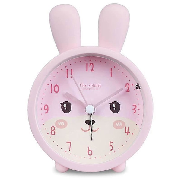 Children's Alarm Clock for Girls without Ticking,Rabbit Children's Alarm Clock Silent Alarm Clock with Light Student