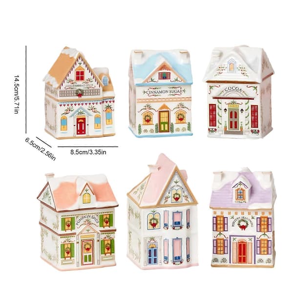 Jul Mini Pepparkakshus By Set, Kryddhusprydnader Med Förvaringslåda För Juldekoration (D)