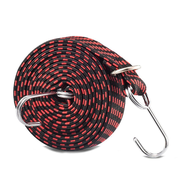 1M/3M Elastisk Stropper med Metal Kroge Multifunktionel Bungee Stropper Black red 3M