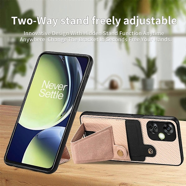 Kolfiberplånboksfodral för OnePlus Nord CE 3 Lite Khaki