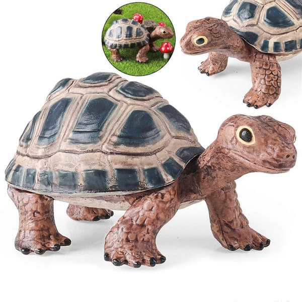 Detaljeret skildpaddefigur, perfekt til uddannelsesmæssige display-widgets, miniature-uddannelseslegetøjsfigur [D] Multicolor
