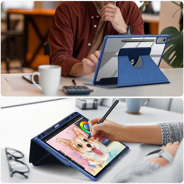 Fodral för Lenovo Tab P12 TB371FC Läder+Akryl+TPU Stativ Tabletskydd med Auto Väcka/Sova