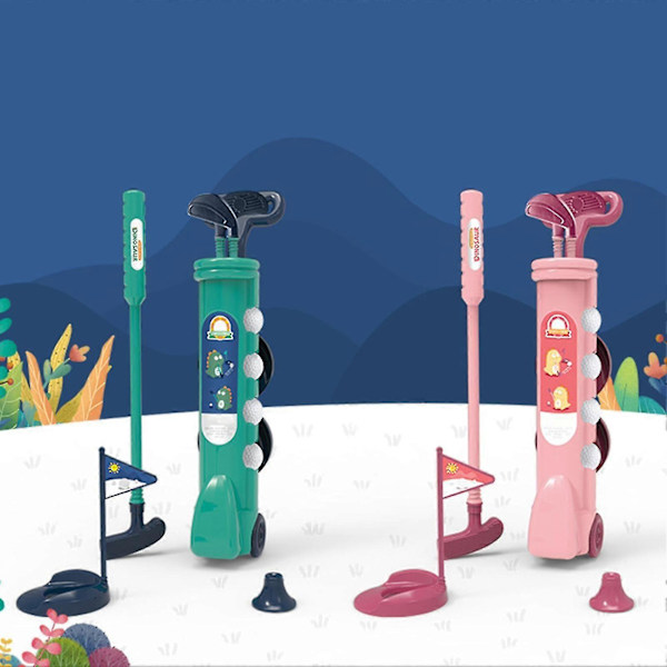 Lasten golflelut pelisetti golfmailalla, 4 pallolla, lipulla, harjoitusrei'illä, putterilla, vanhempi-lapsi vuorovaikutuksella, sisä- ja ulkogolfurheilulelu [D] Blue