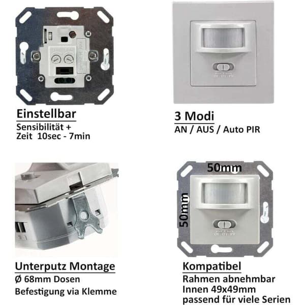 110V-220V Infrarød Sensorbryter, Dobbelformål Menneskekroppssensorbryter Noir 0.05