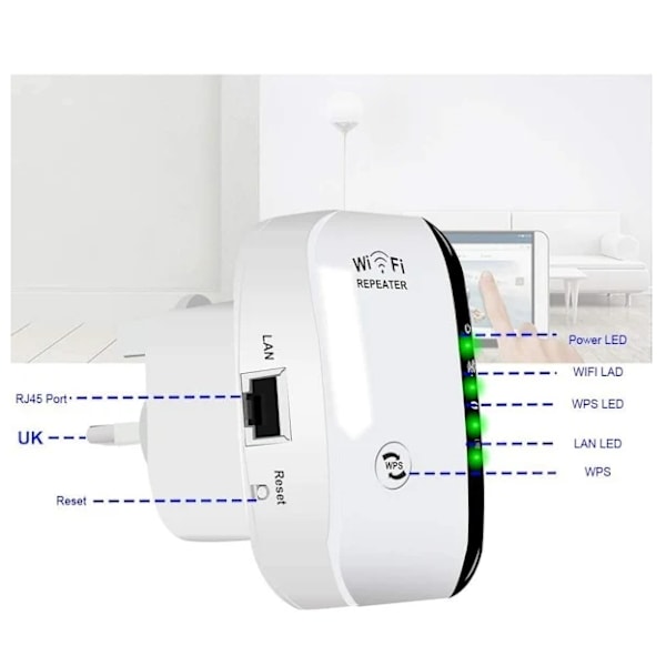 WiFi-förstärkare 2023 - Nyaste, med Ethernet-port, snabb installation, trådlös signalförstärkare för hemmet