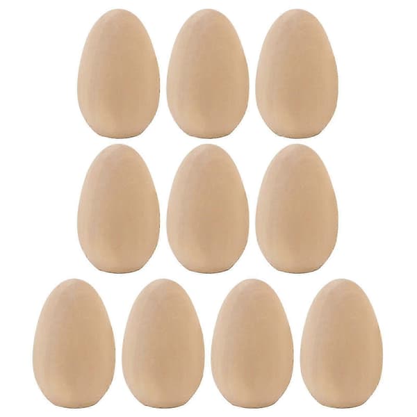 2025 10 stk. Påske Barn DIY Håndverk Tre Egg Flat Bunn Uferdig Tre Egg[D]