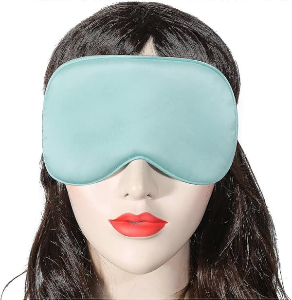 Sovmask i siden satin med elastiskt band, reseögonmask för kvinnor och män [D]