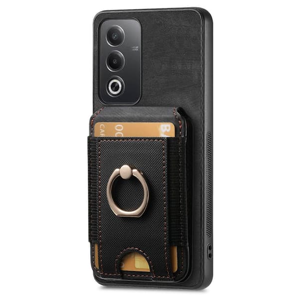 Retro Stand Kort Etui Til OPPO Find X5 Pro[D] Black