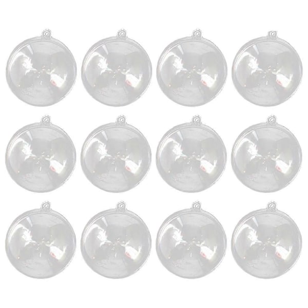 12 stk 4 cm gjennomsiktige plastballer Fyllbare hule kuler Julepynt Hengepynt Fest Bryllup Dekor
