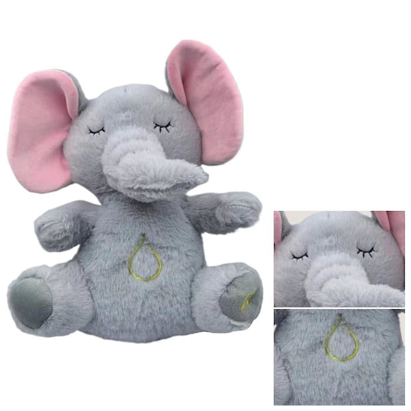 Lugnande Elefant Plysch Baby Ljudmaskin Lugnande Snuggle Elefant Andningsplysch Leksak Till