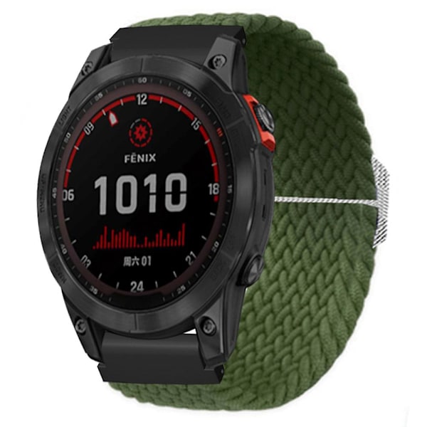 Stretchig nylonklockarmband sportarmband för Garmin Fenix 7S / 6S / 5S, med 20 mm PC-kontakt Army Green