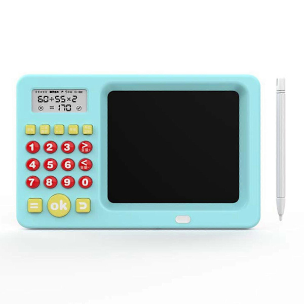 2-in-1 Matematiikka Kirjoitustabletti Lapsille - Pinkki/Sininen, Opi Matemaattisia Operaatioita Lisää, Vähennä, Kerro, Jaa, LCD-Näyttö[D] blue