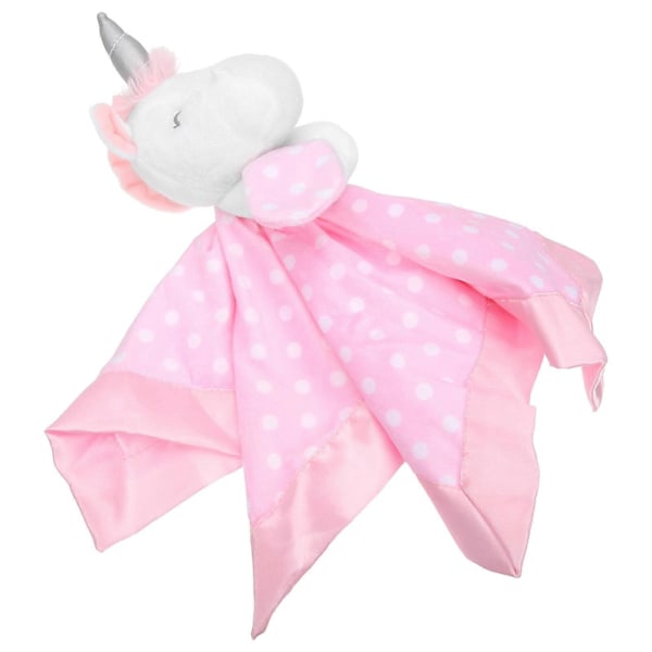 Enhjørning Plys Udstoppede Dyr Tæppe Blødt Enhjørning Plys Tryghedstæppe til Baby[D] Pink 36X33CM