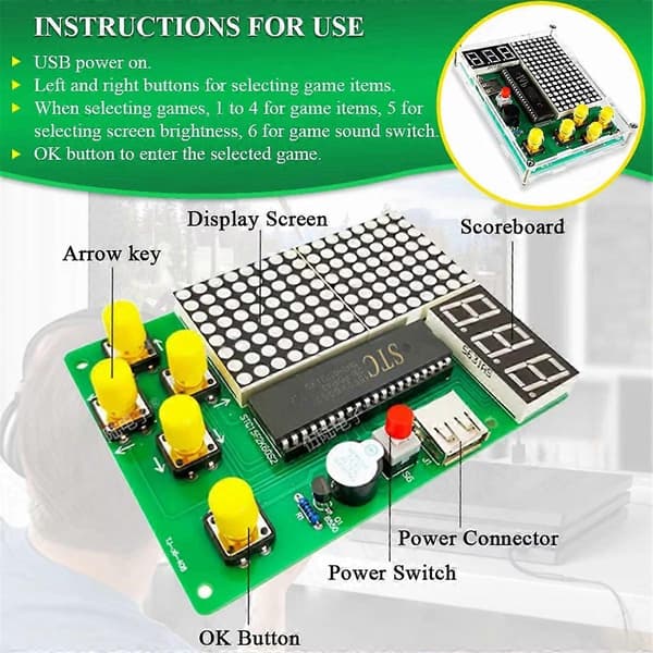 DIY Pixel Spill Maker Kit Elektronikk DIY Lodeprosjekt Øv Loddelæring Montering med Sh[D]