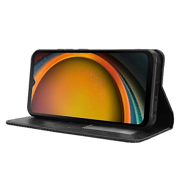 Til Samsung Galaxy Xcover 7 Wallet Case PU Læder Stand Retro Telefon Cover[D] Black