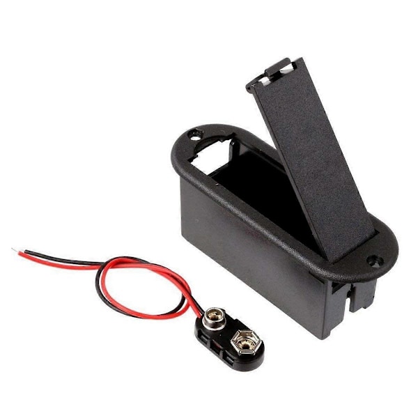 9V Batteriholder til Aktiv Guitar Bas Pickup black  red