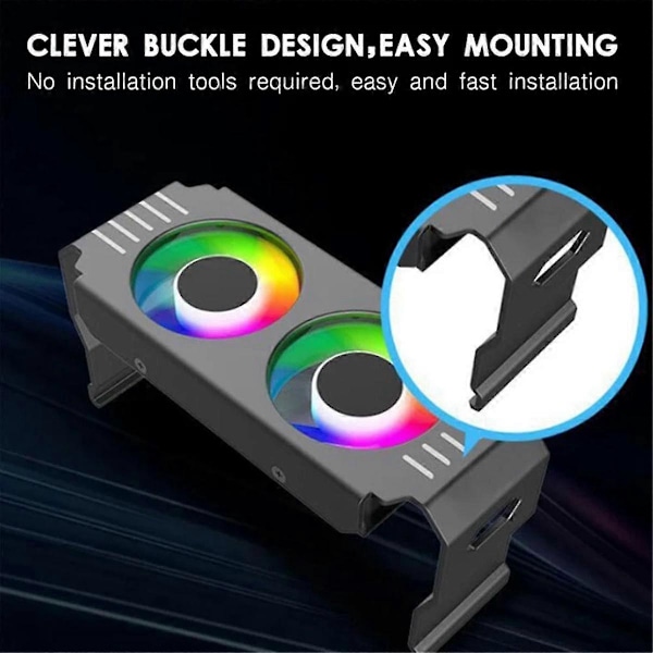 Datorminnesmodulkylare för PC DDR4 DDR5 Överklockning Dubbla ARGB Synkroniserade PWM-fläktar Aluminium RGB-kylare (a) Black