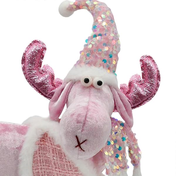 Stående juleelgdukke til julegave[D] Sequin Deer