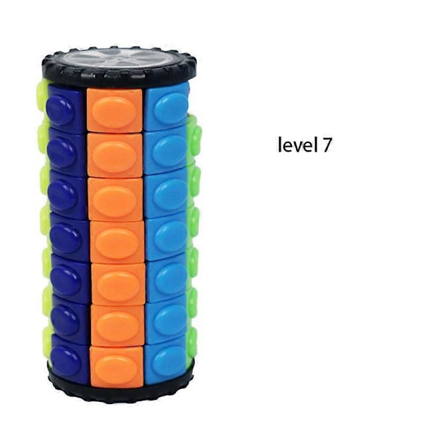 Magisk kube Anti-stress tårnkube Stressavlastende leker Dekompresjon 3D Roterende glidecylinder Magisk kube for barn voksne gaver level 7