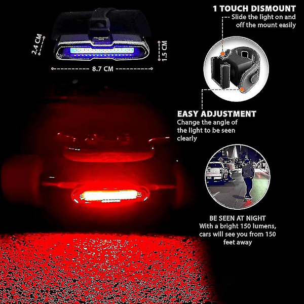 2x LED Skateboardlys Longboardlys Skateboardlys Passer til alle Longboards Sykler Scootere