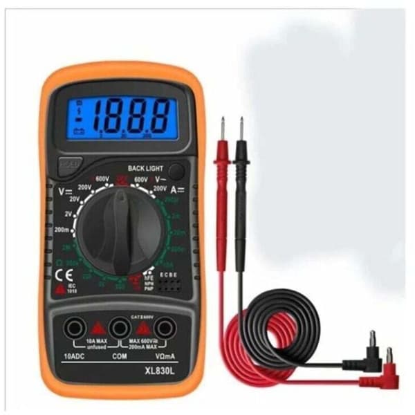 XL830L Digitalt Multimeter, 2000 Tællinger, Måler AC/DC Spænding, Strøm, Modstand, Baggrundsbelyst LCD-display, Diode- og Transistortester Multicouleur 0.5 kg
