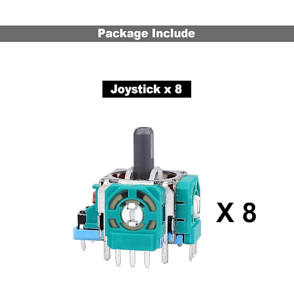 8 stk. Joystick-erstatninger for DualSense PS5-kontroller, 3D Analog Sensorhjul Tommelfingerpinner Joystick Rockermodul Erstatning for Playstation 5 Con