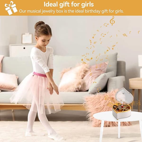 Hjerteformet Ballerina Musikkboks Gave til Jenter[D]
