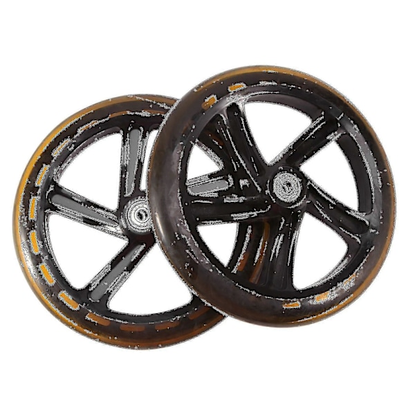 2 Stk. Løbehjulshjul 200 mm PU Materiale Hjul Tykkelse 30 mm Abec-7 Leje Løbehjulstilbehør, transparent Sort[D]