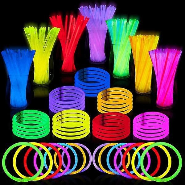 100 stk. Glow Sticks Bulk Halloween Festartikler, 8\" Glowsticks Lysende Fest til Halloween Fødselsdag Karneval