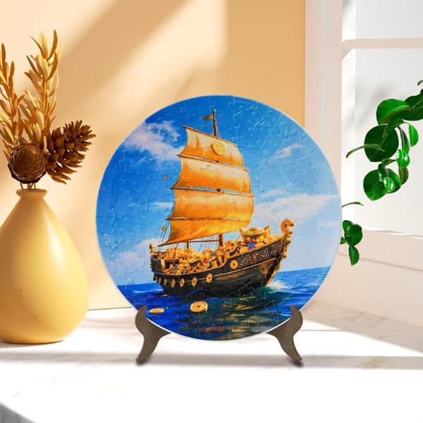 3D-puslespill for voksne - 3D-kunstplate med stativ | Puslespill (D)