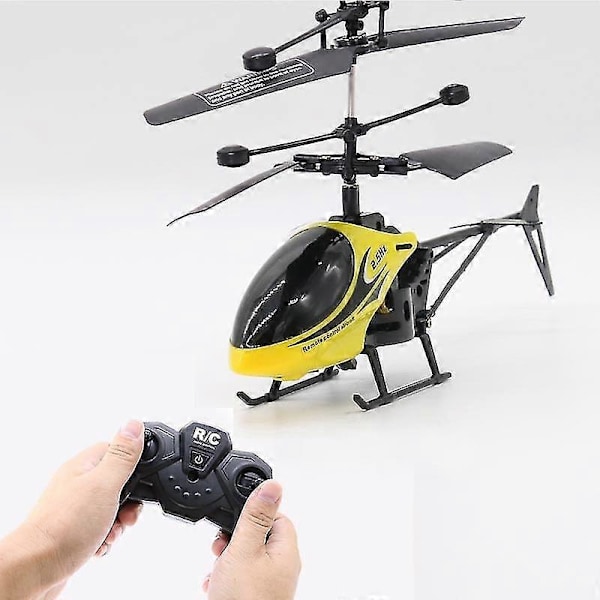 Minihelikopteri sisäkäyttöön, RC-helikopteri lapsille, kauko-ohjattava helikopterilelu, lahja pojille ja tytöille [D] Yellow