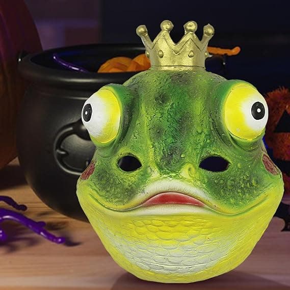 Frømaske, ideel til cosplay og dyrekostumer, let, åndbar, blød og behagelig. (D)