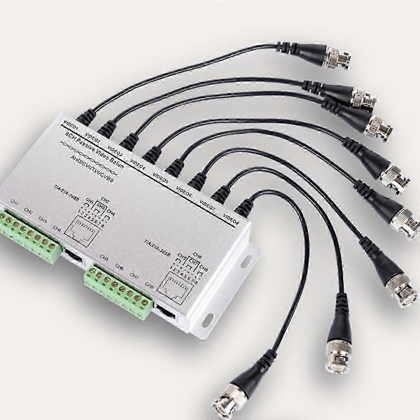 8-kanals HD CVI/TVI/AHD Passiv Transceiver 8 kanaler Video Balun Adapter Sender BNC Til UTP Cat5/5e[D]