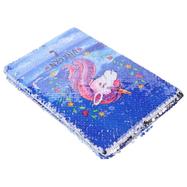 Estetisk glitter notatbok for barn, reise, studier 21x14x1,5 cm 1 sett [D] Sky-blue 21X14CM