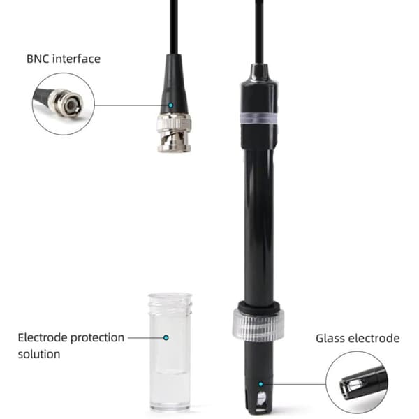 Pool pH-sonde, 0-14 pH-elektrode med BNC-stik, til pH-meter, akvarium, pool, laboratorium, hydroponik Multicouleur 0.1 kg