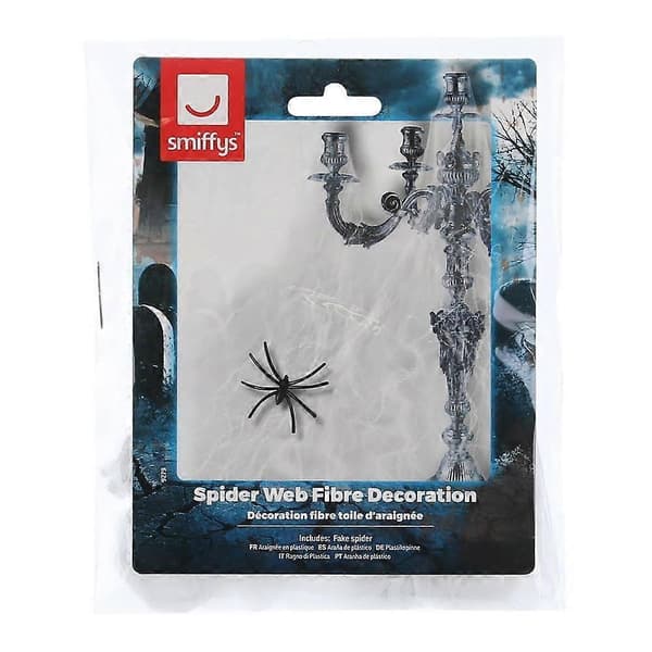 Edderkoppnett i plast Halloween-dekorasjon (D) Black One Size