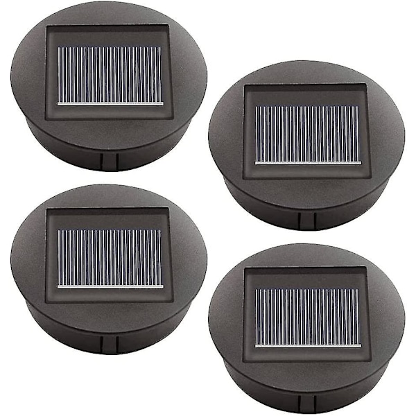 4 stk. udskiftnings-solcellelamper med LED-pærer, Solcelle-toplamper udskiftning, LED-solcellepanel-lanternecover