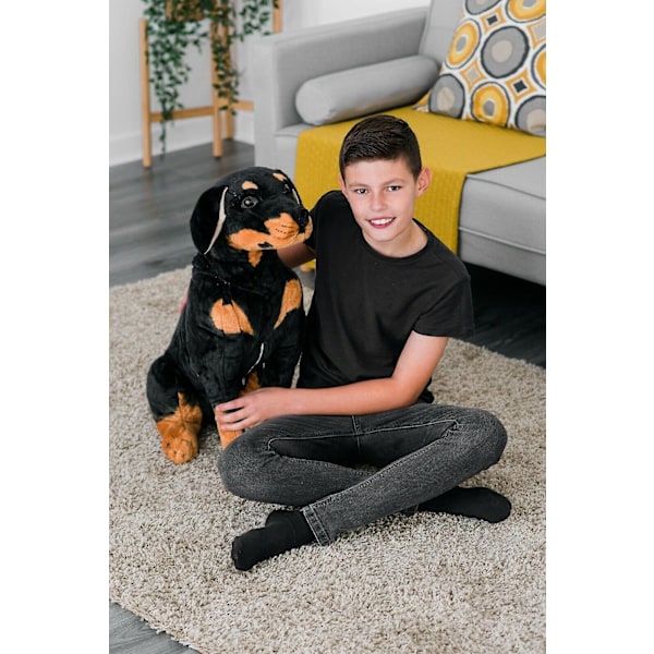 50CM STOR SÖT ROTTWEILER HUNDVALP TEDDY SUPERMJUK PLYSHLEKSAK PRESENT GÅVA