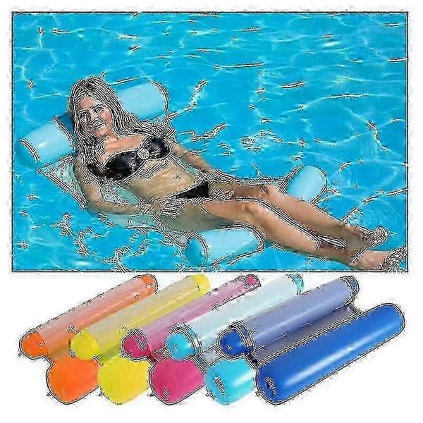 e Pool Float Oppustelig Pool Lounger Pool Legetøj Oppustelig Flydende Pool Sammenklappelig Seng Svømmemadras [WSY] orange