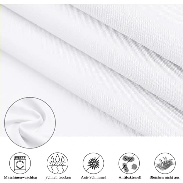 Extra Bred Duschdraperi, 100% Vattenavvisande, Anti-Mögel, Textilmaterial, 150cm x 180cm[D]