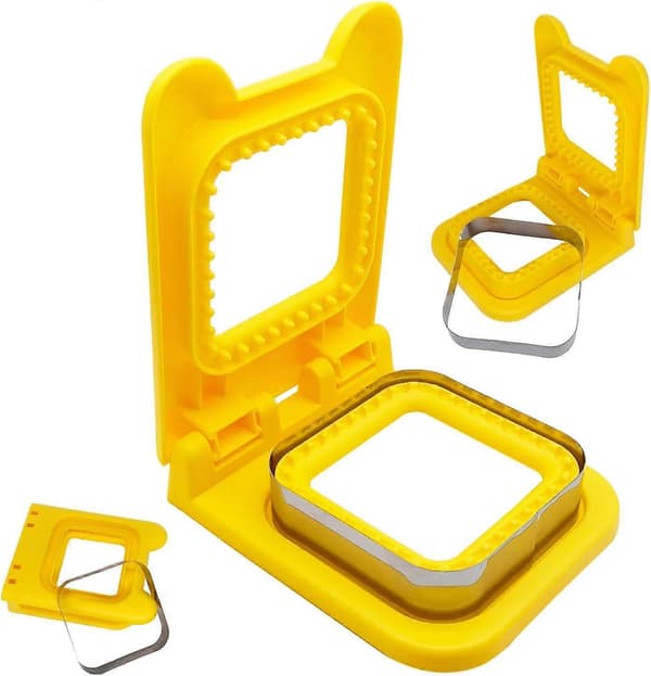 Sandwichkutter, Sandwichmaker - Maker for lunsj - Sandwichkutter og forsegler, frokost og matbokser (gul)[D]