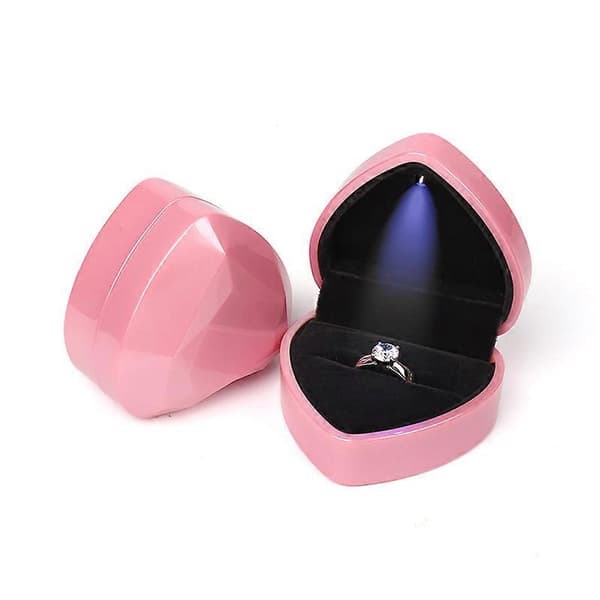 Hjärtformad Ringask Smycken Rosa[D]