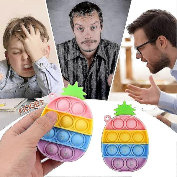 6 st Mini Pop It Nyckelring Fidget Leksakspaket, Push Pop Bubble Simple Dimple Sensoriska Leksaker, Silikon Tryckavlastande Leksaker, Klämleksaker För Barn A[D]