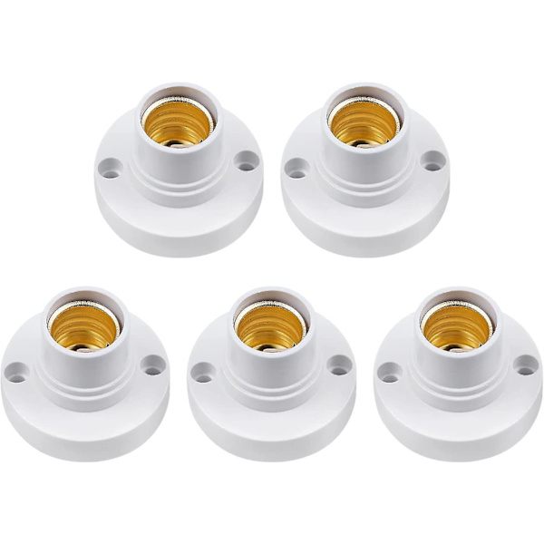 5-pack E14 Lamphållare, E14 Skruvlampa Hållare, Taklampsockel i Plast Crday Gåva[D]
