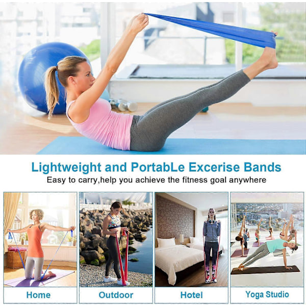 Motståndsband Set, 3-pack Professionella Latex Elastiska Band för Hem- eller Gymträning Övre & Nedre Kroppen[D]